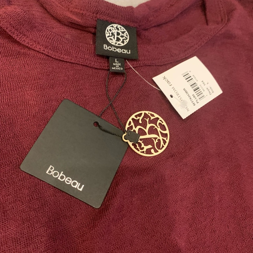 NWT Bobeau long sleeve plum top